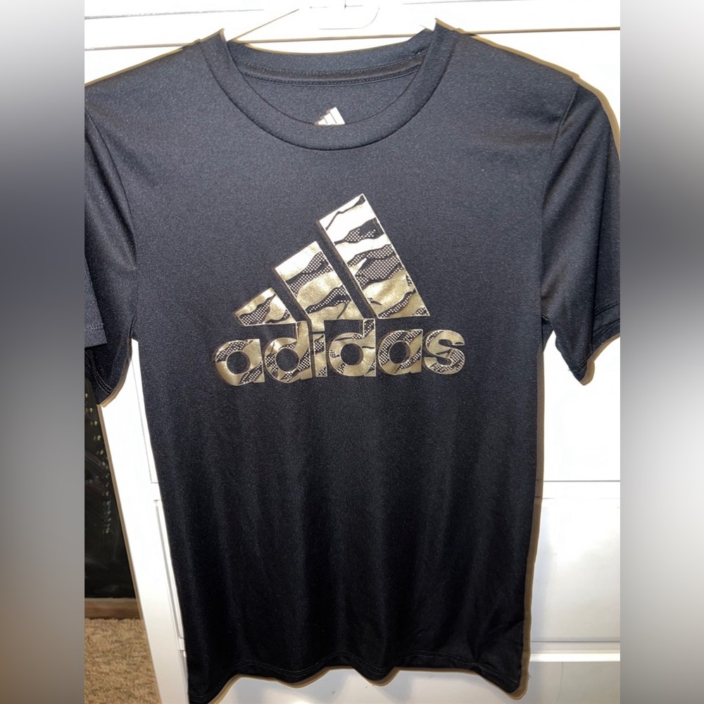 Boys Black Adidas T Shirt